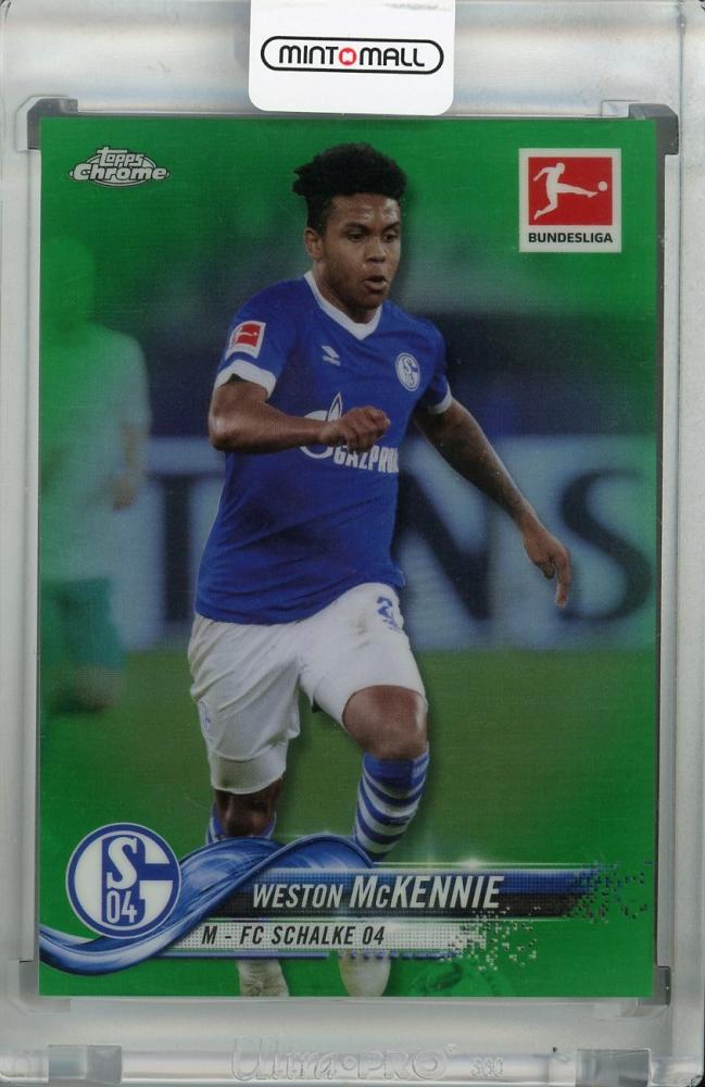 2018-19 Topps Chrome Bundesliga FC Schalke 04 Weston McKennie Base Green parallel card numbered 50/99