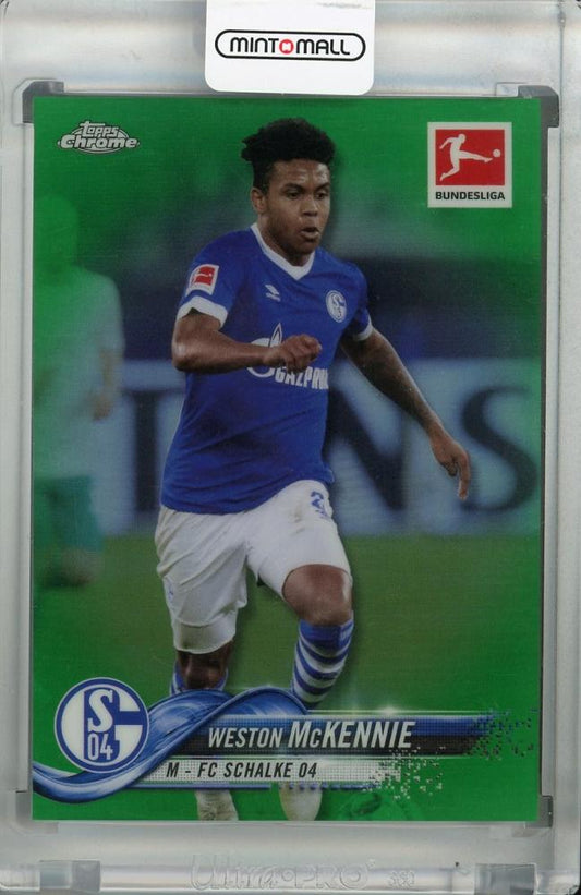 2018-19 Topps Chrome Bundesliga FC Schalke 04 Weston McKennie Base Green parallel card numbered 50/99