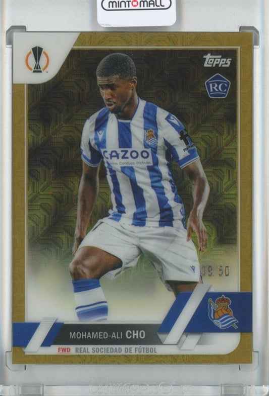2022-23 Topps UEFA Club Competitions Soccer Mohamed-Ali Cho Base Gold Foil #3 Rookie Card Serial No 39 out of 50