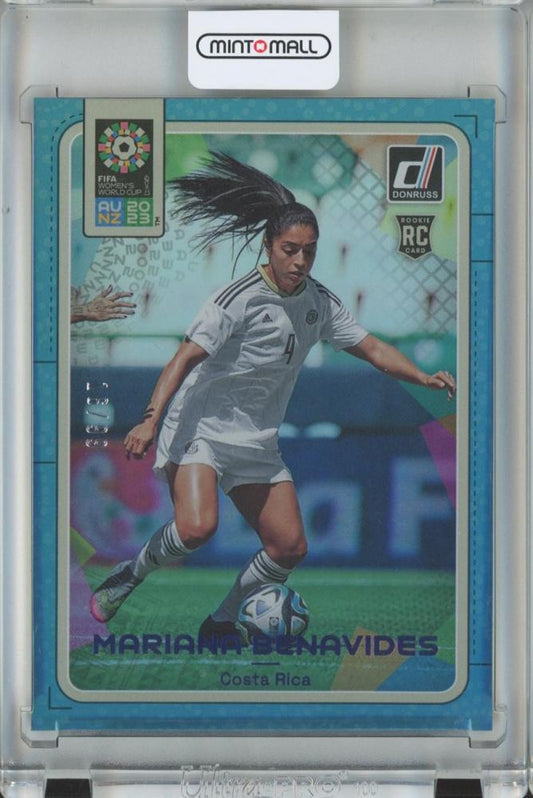 2023 Donruss FIFA Women’s World Cup Soccer card of Mariana Benavides Blue parallel numbered 16/99