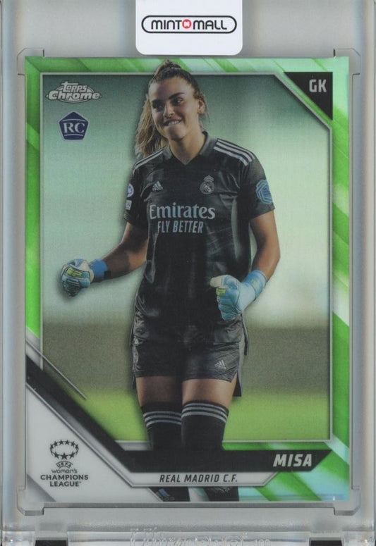 2021-22 Topps Chrome UEFA Women’s Champions League Soccer Misa Base Neon Green card #77 serial 58 of 99