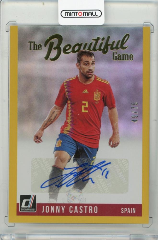 2018-19 PANINI Donruss Jonny Castro The Beautiful Game Autographs Gold trading card serial #3449/75 from Spain