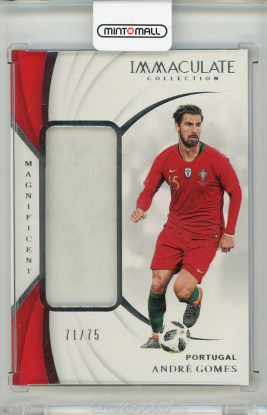 2018-19 PANINI Immaculate Collection Andre Gomes Magnificent Memorabilia card numbered 471 of 75 from Portugal