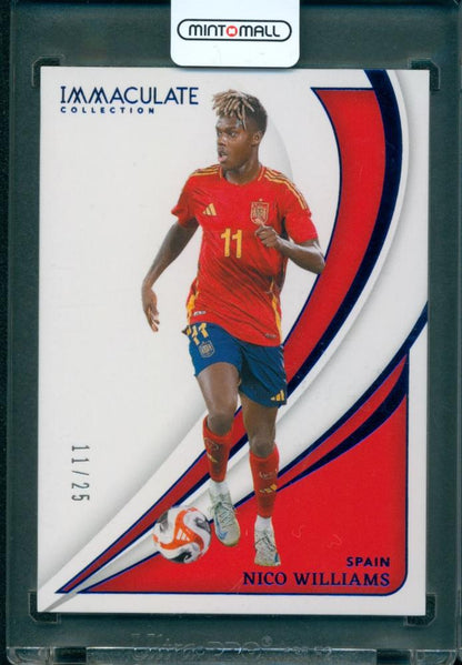 2024-25 Panini Immaculate Soccer Nico Williams Base Sapphire serial 11 of 25 collectible card