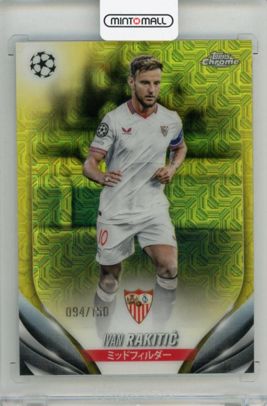 2023-24 TOPPS Chrome UEFA Club Competitions Ivan Rakitic Yellow Mojo Refractors card #137094/150 Sevilla FC