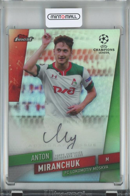 2019-20 Topps Finest UEFA Champions League soccer card featuring Anton Miranchuk autograph #FA-AMI