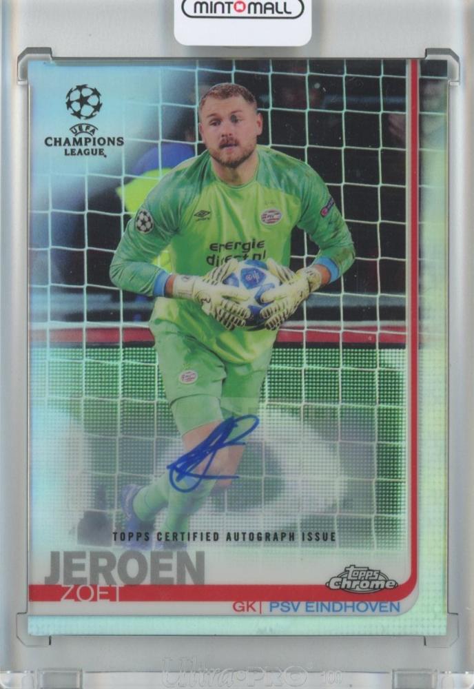 2018-19 Topps Chrome UEFA Champions League Soccer card of Jeroen Zoet with autograph number 19