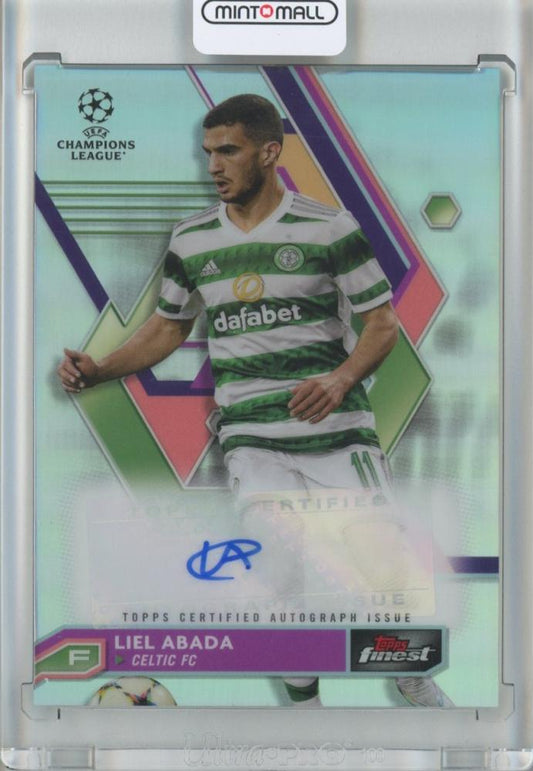 2022-23 Topps Finest UEFA Club Competitions soccer card featuring Liel Abada with base autograph