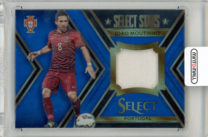 2015-16 Panini Select Soccer card of Joao Moutinho Blue serial number 22 out of 99 from Portugal