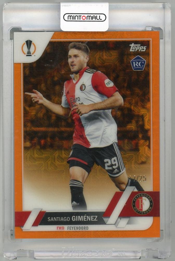 2022-23 TOPPS UEFA Japan Edition Chrome Mojo Parallel Refractor Orange #153 card featuring Santiago Gimenez
