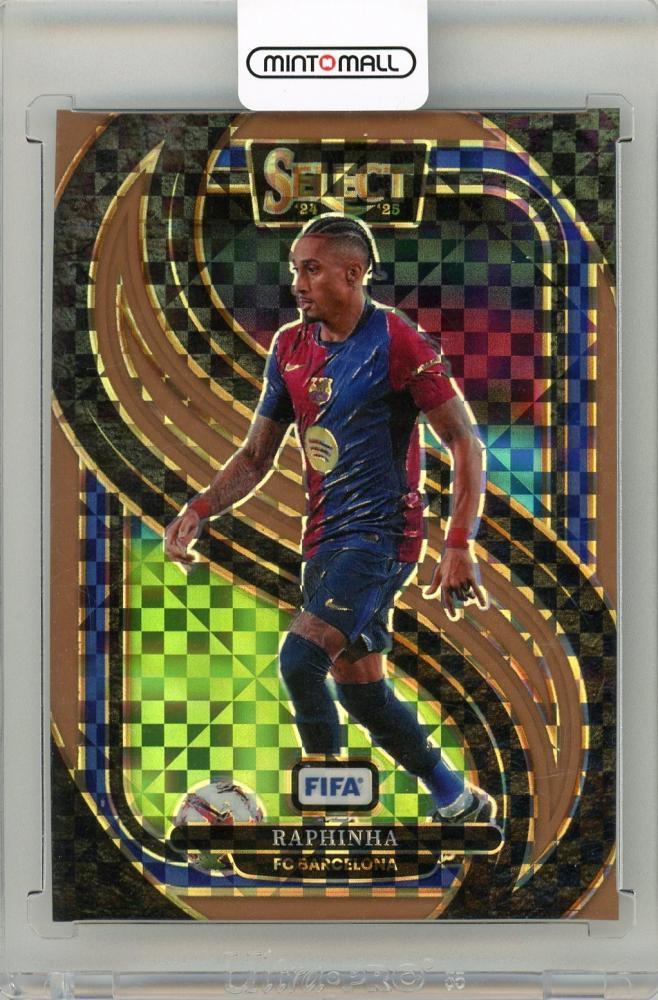 2024-25 Panini Select FIFA Soccer Raphinha Bronze Checker 70/75 FC Barcelona trading card used condition