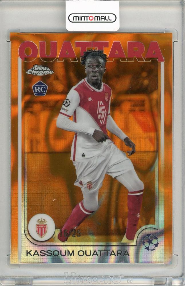 2024-25 Topps Chrome UEFA Club Competitions Kassoum Ouattara Orange Lava Refractor numbered 16 of 25 from AS Monaco