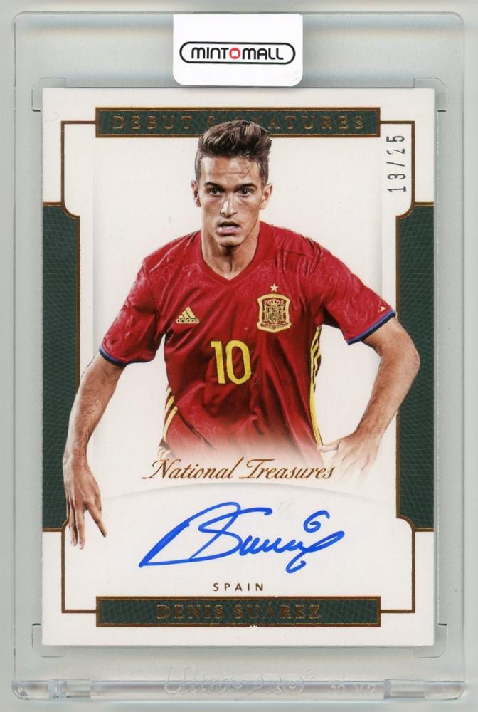 2018 Panini National Treasures Denis Suarez Debut Signatures Bronz Parallel 13 of 25 collectible card from Spain