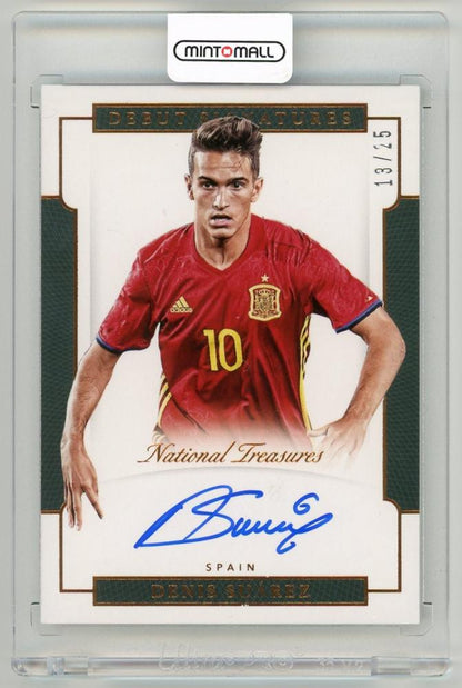 2018 Panini National Treasures Denis Suarez Debut Signatures Bronz Parallel 13 of 25 collectible card from Spain