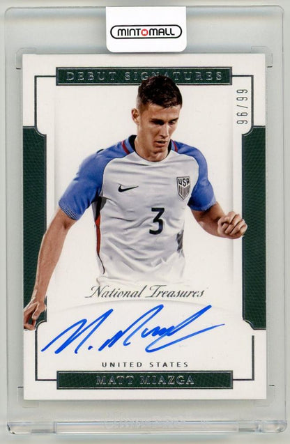 2018 Panini National Treasures Matt Miazga Debut Signatures On Card numbered 96/99 from United States