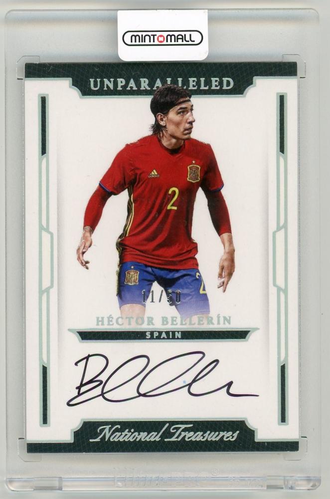 2018 Panini National Treasures Hector Bellerin autograph card serial numbered 11 of 50 from Spain