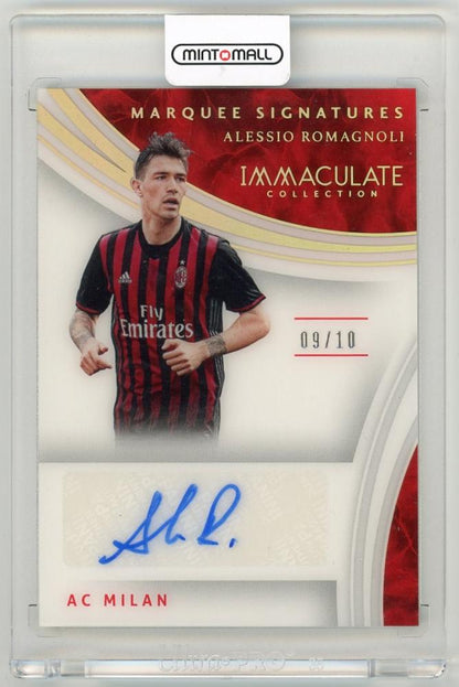 2017 Panini Immaculate Collection Alessio Romagnoli Marquee Signatures Gold Parallels 9 out of 10 card