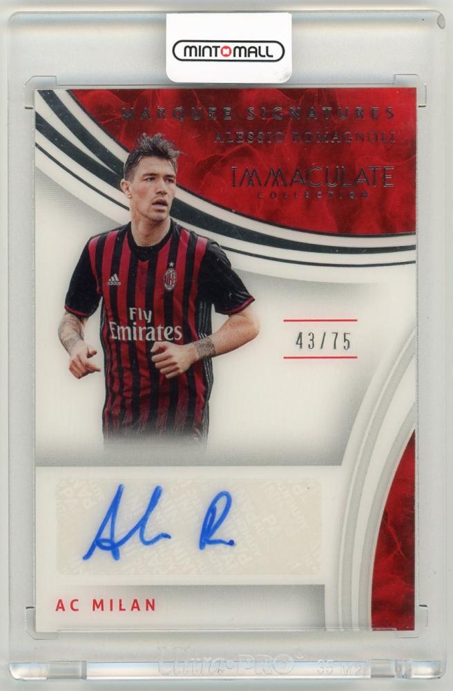 2017 Panini Immaculate Collection Alessio Romagnoli Marquee Signatures numbered 43 of 75 AC Milan trading card