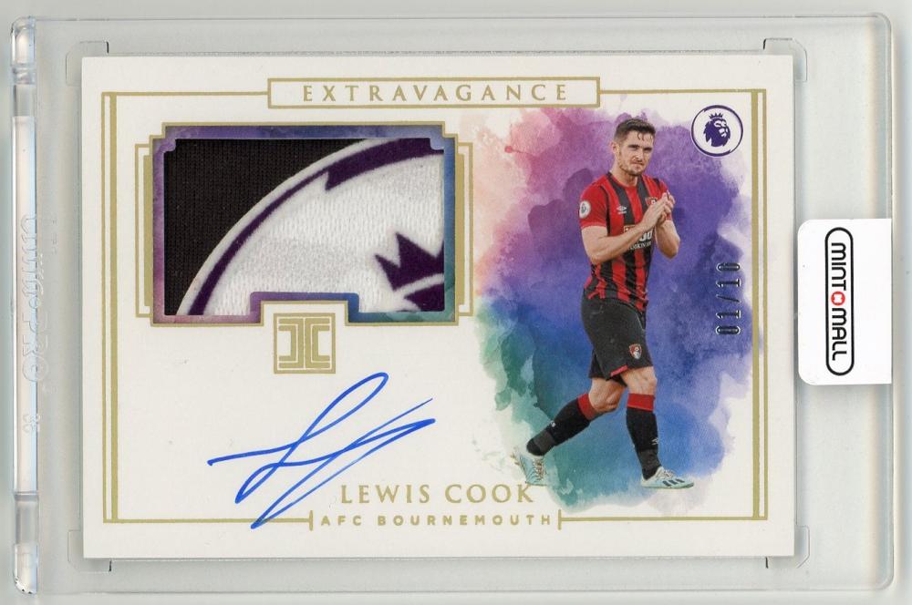 2019-20 Panini Impeccable Premier League Lewis Cook gold parallel autograph trading card 1 of 10 AFC Bournemouth