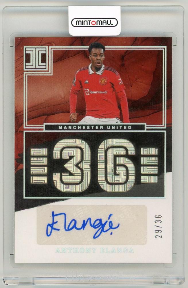 2022-23 Panini Impeccable Premier League Anthony Elanga autograph jersey number card 29 of 36