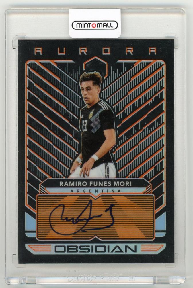 2019-20 Panini Obsidian Ramiro Funes Mori Aurora Autographs Orange Parallels 5/50 Argentina card
