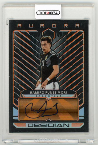 2019-20 Panini Obsidian Ramiro Funes Mori Aurora Autographs Orange Parallels 5/50 Argentina card