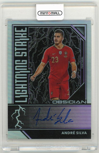 2019-20 Panini Obsidian Andre Silva Lightning Strike Electric Etch Purple collectible card number 42 of 75