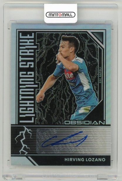 2019-20 Panini Obsidian Hirving Lozano Lightning Strike Autographs card serial number 43 of 149 for SSC Napoli