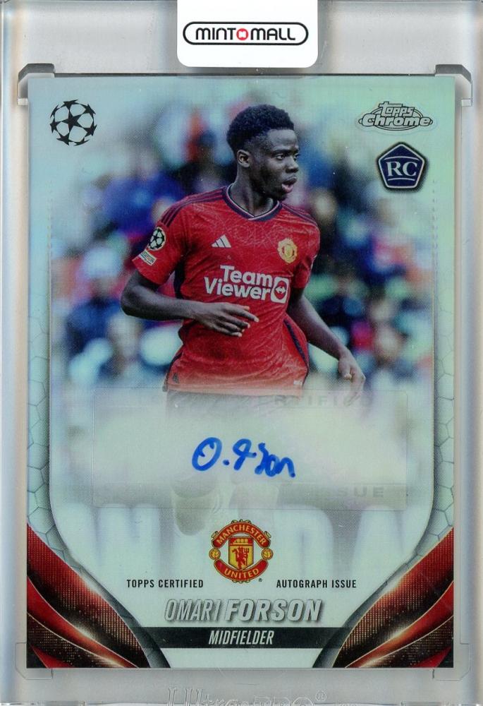 2023-24 Topps Chrome Club Competitions Omari Forson RC Auto #CA-OF Manchester United trading card
