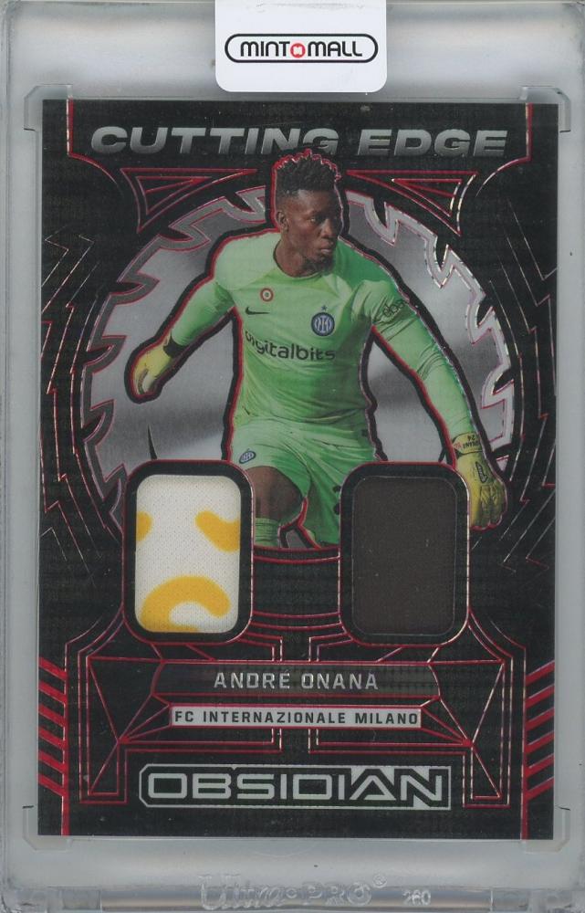 2022-23 PANINI Obsidian Cutting Edge Materials Electric Etch Red Pulsar card featuring Andre Onana FC Inter Milan 35/44