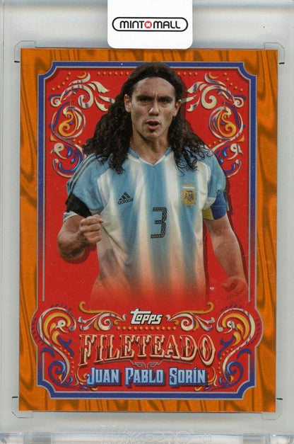 2023 TOPPS Argentina Fileteado Juan Pablo Sorin Orange card serial #FT1324/25 in new condition