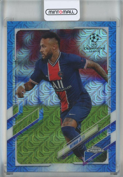 2020-21 Topps UEFA Champions League Japan Edition Neymar Jr Blue Mojo card serial #1663/75 Paris Saint-Germain