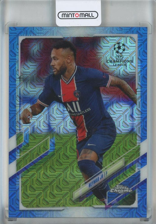 2020-21 Topps UEFA Champions League Japan Edition Neymar Jr Blue Mojo card serial #1663/75 Paris Saint-Germain
