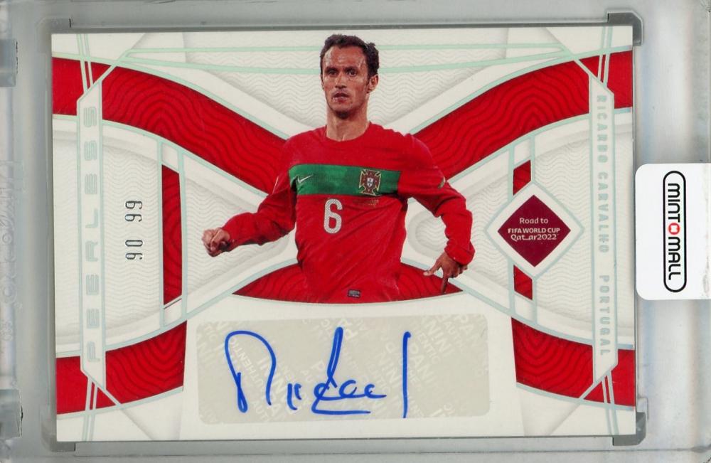 2022 Panini National Treasures FIFA Road to World Cup Portugal Ricardo Carvalho Peerless Signatures card 90 of 99 with minor back stain