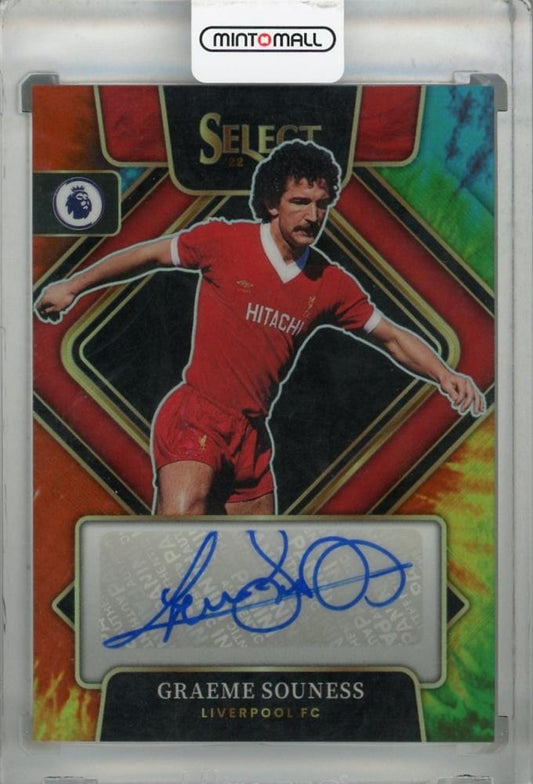 2022-23 Panini Select Premier League Liverpool FC Graeme Souness Signatures Tie-Dye Parallel card 18 of 25
