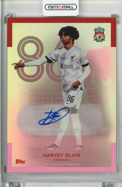 2022-23 TOPPS Liverpool FC Team Harvey Blair Autograph Pink card serial numbered 33 out of 99