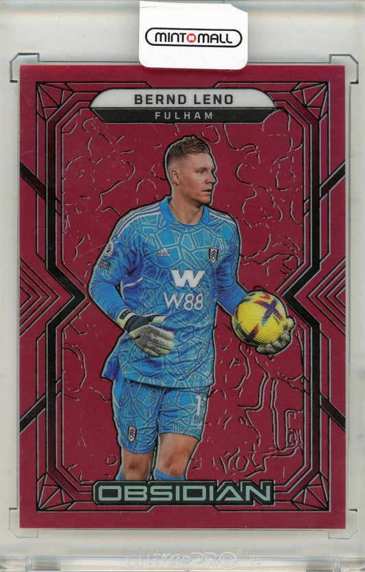 2022-23 Panini Obsidian Soccer trading card of Bernd Leno numbered 09 out of 10
