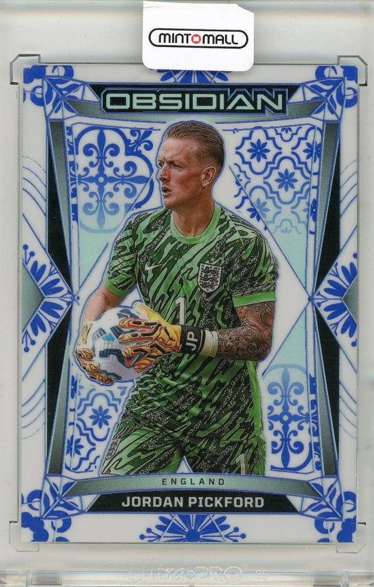 2024-25 Panini Obsidian Soccer card of Jordan Pickford serial number 3 out of 8