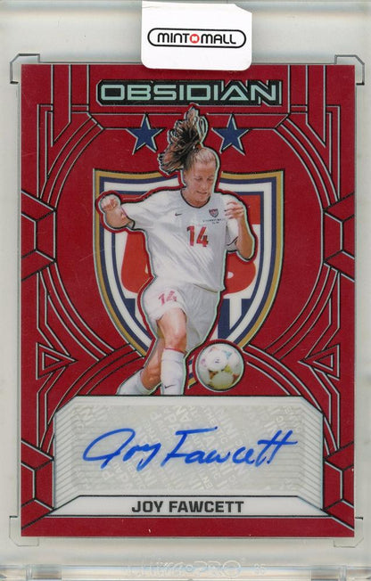 2024-25 Panini Obsidian Soccer Joy Fawcett Autograph collectible card numbered 4 out of 8 with autograph