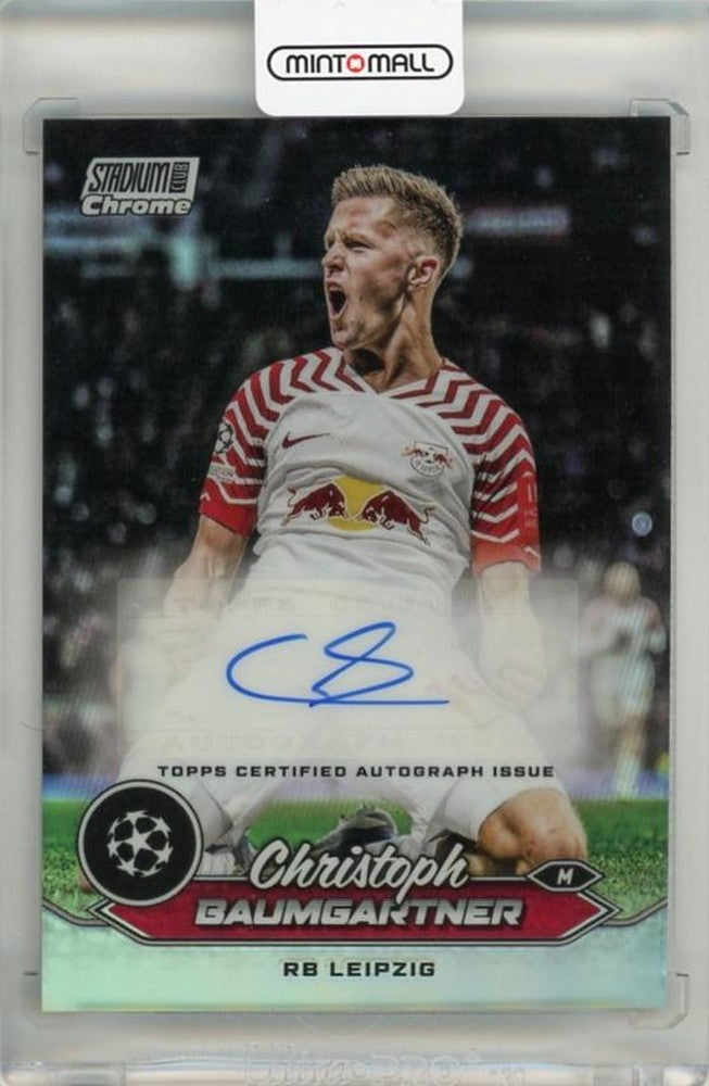 2023-24 Topps Stadium Club Chrome UEFA Champions League Christoph Baumgartner Chrome Autographs trading card