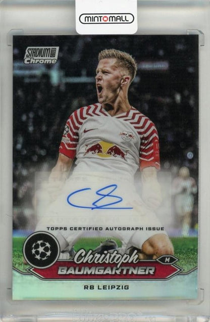 2023-24 Topps Stadium Club Chrome UEFA Champions League Christoph Baumgartner Chrome Autographs trading card