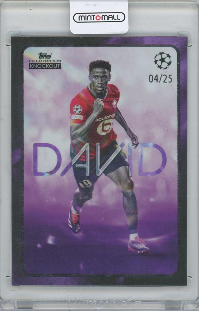 2024-25 TOPPS Knockout UEFA Club Competitions Star Player Purple trading card of Jonathan David Lille OSC serial 04/25