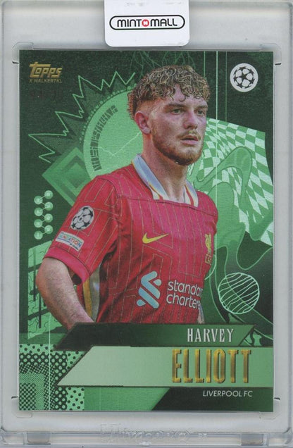 2024-25 TOPPS Gold X WalkerTKL UEFA Green Harvey Elliott Liverpool FC collectible card 94 of 99