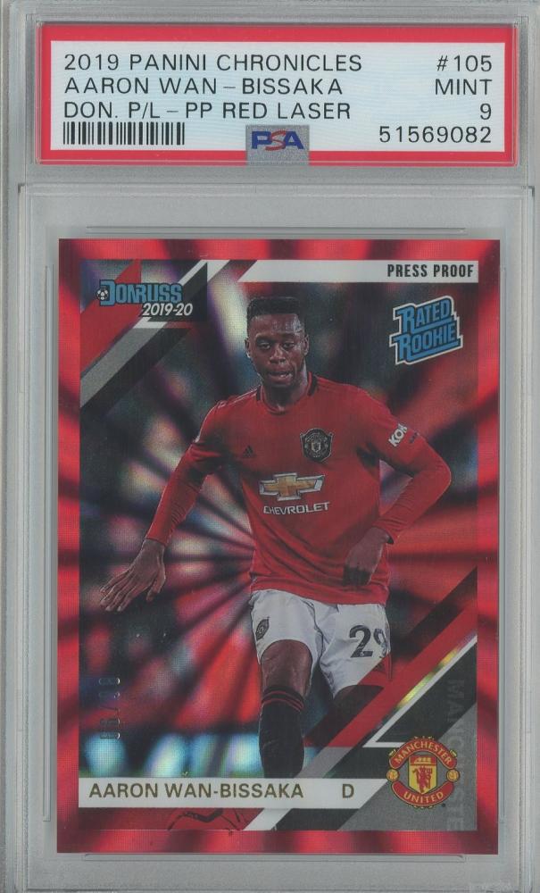 2019 Panini Chronicles Donruss Aaron Wan-Bissaka Rated Rookie card PSA9 Manchester United