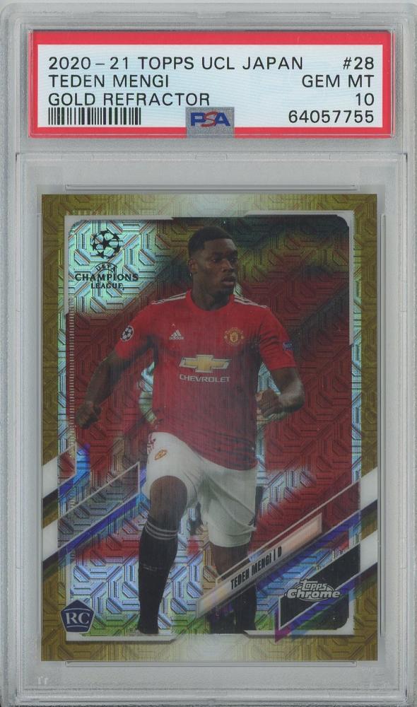 2020-21 Topps Chrome Sapphire UEFA Champions League Teden Mengi Orange card #2830/50 graded PSA10
