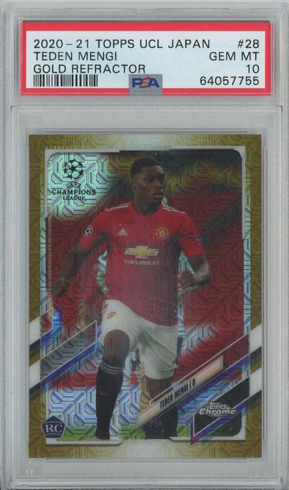 2020-21 Topps Chrome Sapphire UEFA Champions League Teden Mengi Orange card #2830/50 graded PSA10