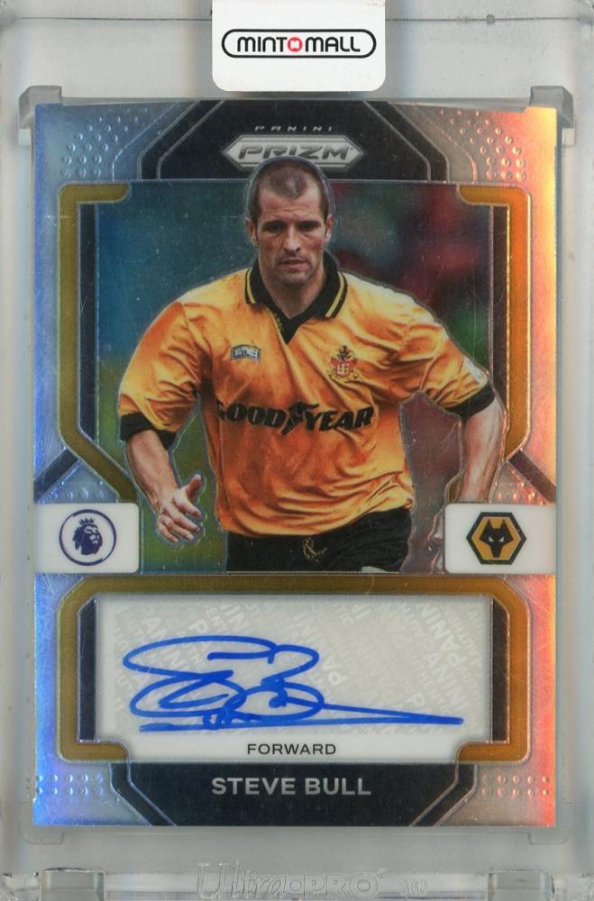 2022-23 Panini Prizm Premier League Steve Bull Signatures #20 Auto trading card with minor stain on back