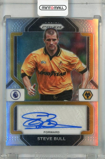 2022-23 Panini Prizm Premier League Steve Bull Signatures #20 Auto trading card with minor stain on back
