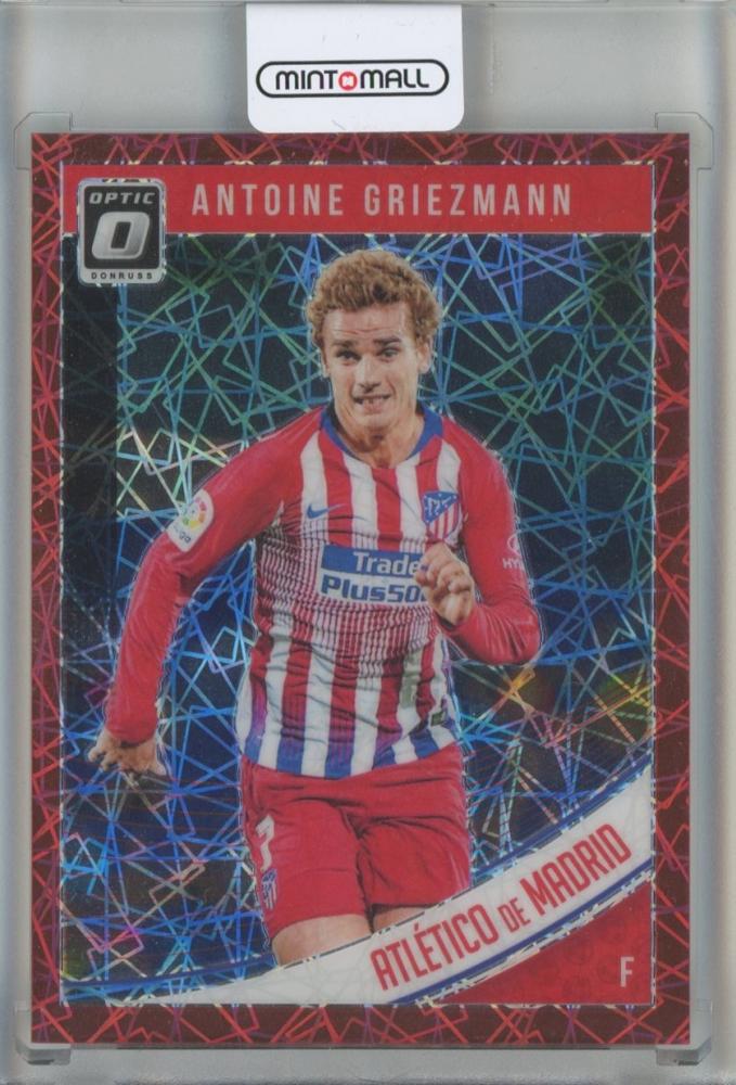 2018-19 Donruss Optic Antoine Griezmann Red Velocity numbered 4604 out of 50 Atletico Madrid trading card