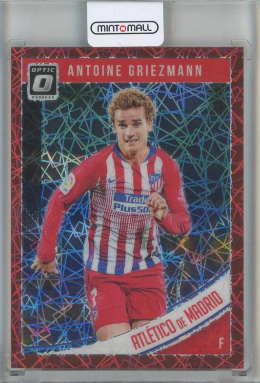 2018-19 Donruss Optic Antoine Griezmann Red Velocity numbered 4604 out of 50 Atletico Madrid trading card
